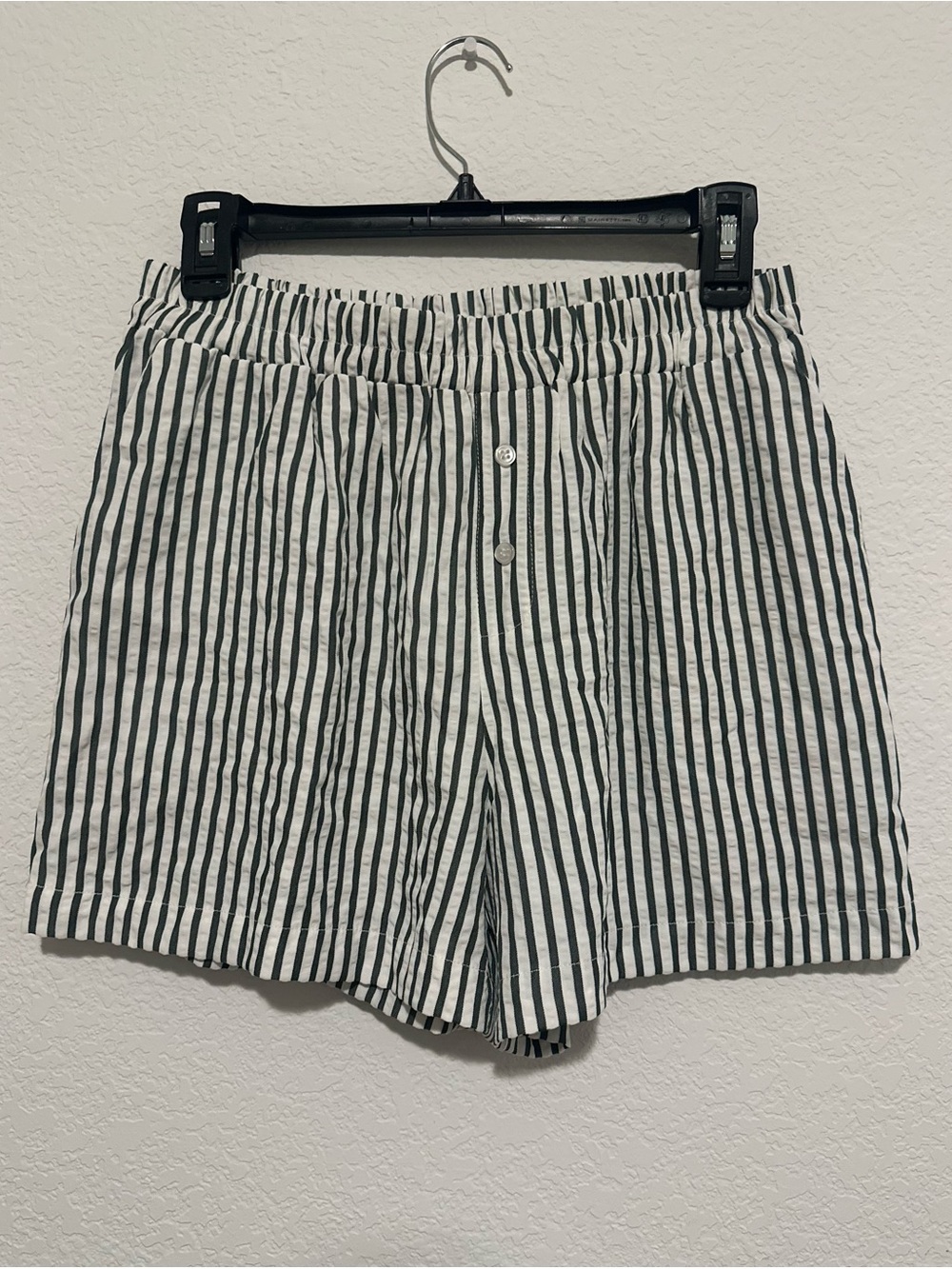 Sincerely Jules Green and White Striped Bermuda Shorts